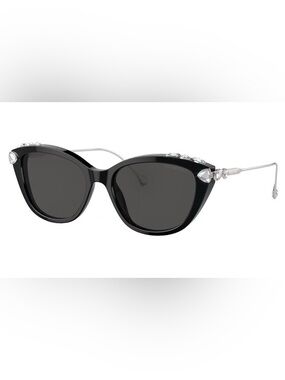 Swarovski Black Cat-Eye Sunglasses with Crystal Accents